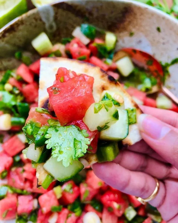 Ceviche vegano de melancia